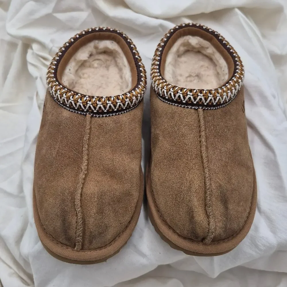 UGG Tasman II Slipper chestnut embroidered braid kids US Size 13